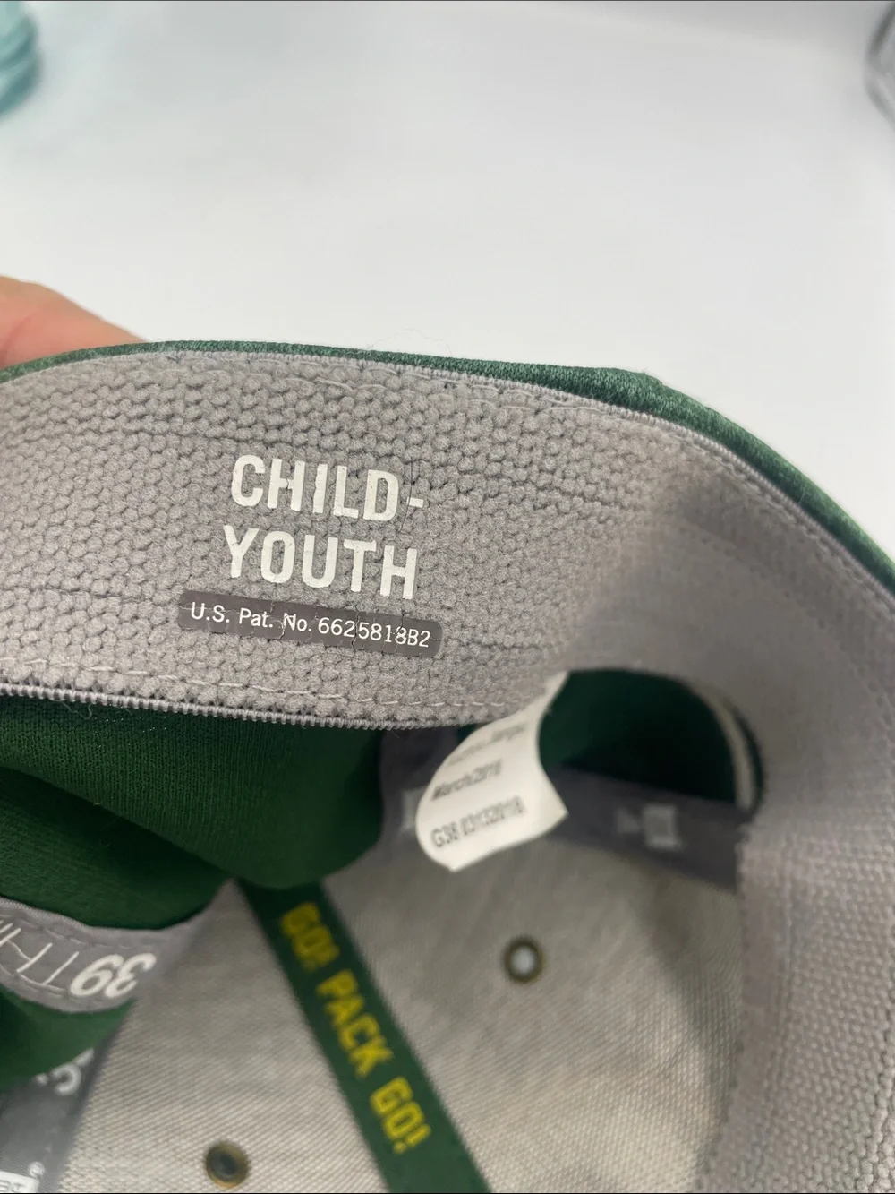 Green & Gold Youth Cap with Team Logo. NFL. New Era Cap Co. Packers. Preowned.